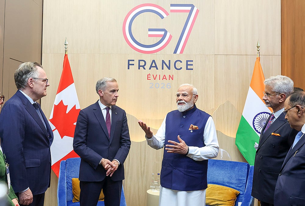 G7 Summit - Narendra Modi with Mark Carney 