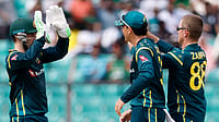 BAN Vs AUS Highlights, 1st T20I: Zampa, Davies Spin Australia To 4-Wicket Win In Chattogram (AP Photo/Mosaraf Hossain) : Australia's Adam Zampa, right and others celebrate the wicket of Bangladesh's Towhid Hridoy during the first T20 international cricket match between Australia and Bangladesh, in Chattogram , Bangladesh, Tuesday, June 16, 2026.