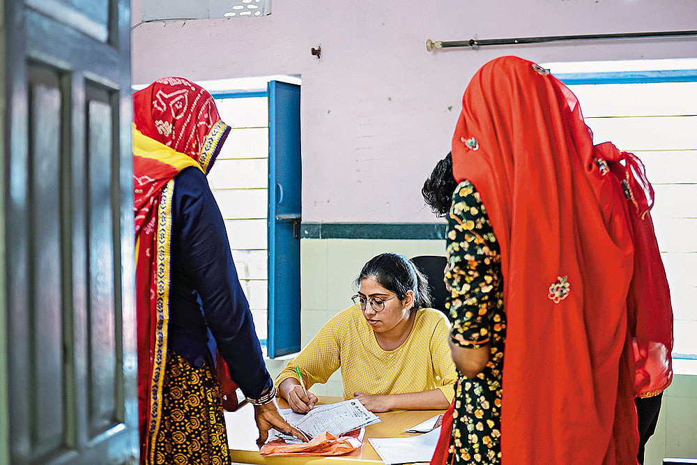 Health Checkup: Women at the primary health-care centre, Itawa Bhopji village in Rajasthan  - | Photo: Vikram Sharma