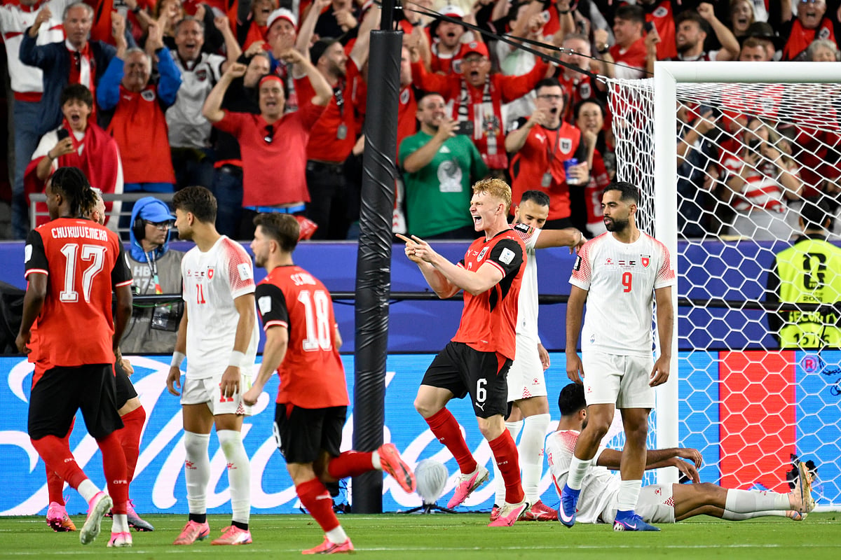 Austria Vs Jordan FIFA World Cup 2026 Group J Austrians Celeb second goal AP Photo