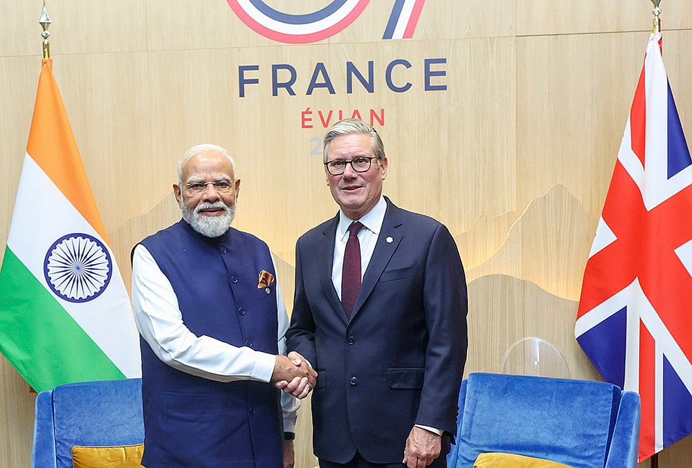 G7 Summit - Narendra Modi with Keir Starmer 