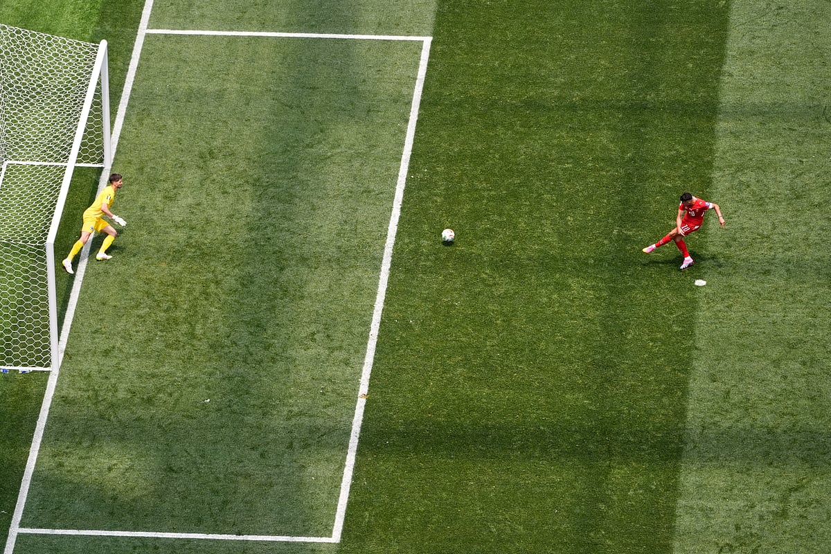 Switzerland Vs Bosnia FIFA World Cup 2026 Group B Granit Xhaka penalty kick AP Photo