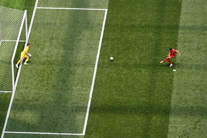 Switzerland Vs Bosnia FIFA World Cup 2026 Group B Granit Xhaka penalty kick AP Photo