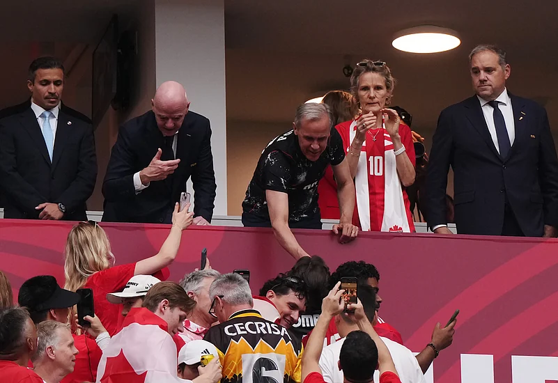 Canada vs Qatar FIFA World Cup 2026 Group B Mark Carney Diana Fox Infantino Canadian Press via AP