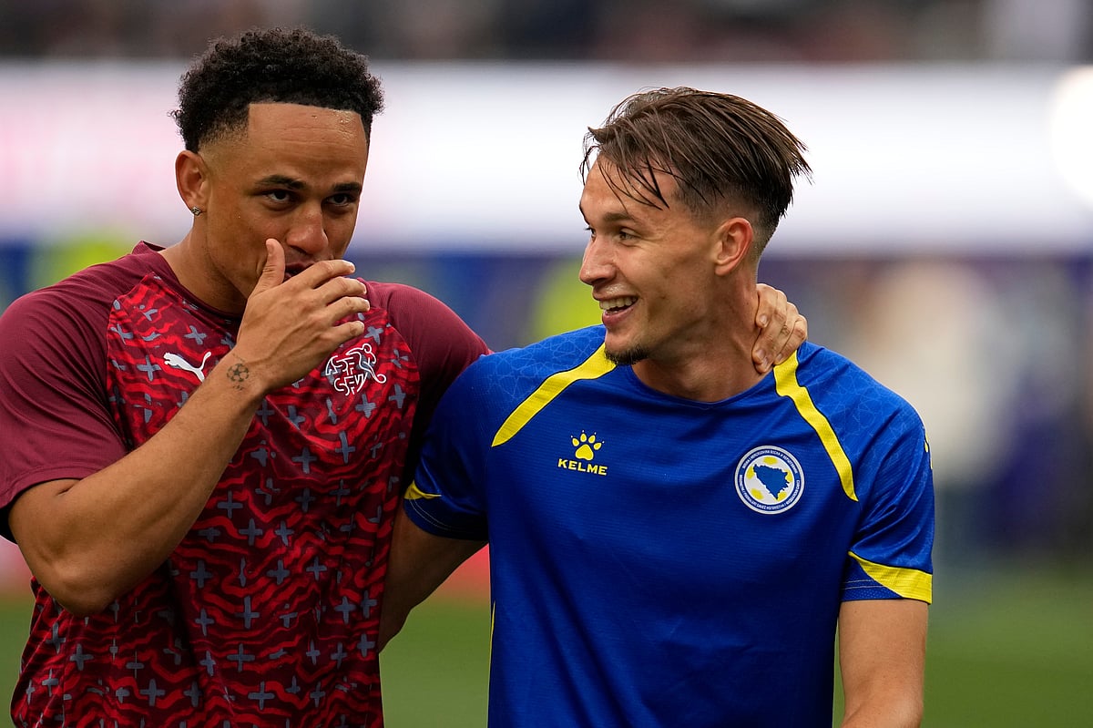 Switzerland Vs Bosnia FIFA World Cup 2026 Group B Noah Okafor and Amar Dedic pre match AP Photo