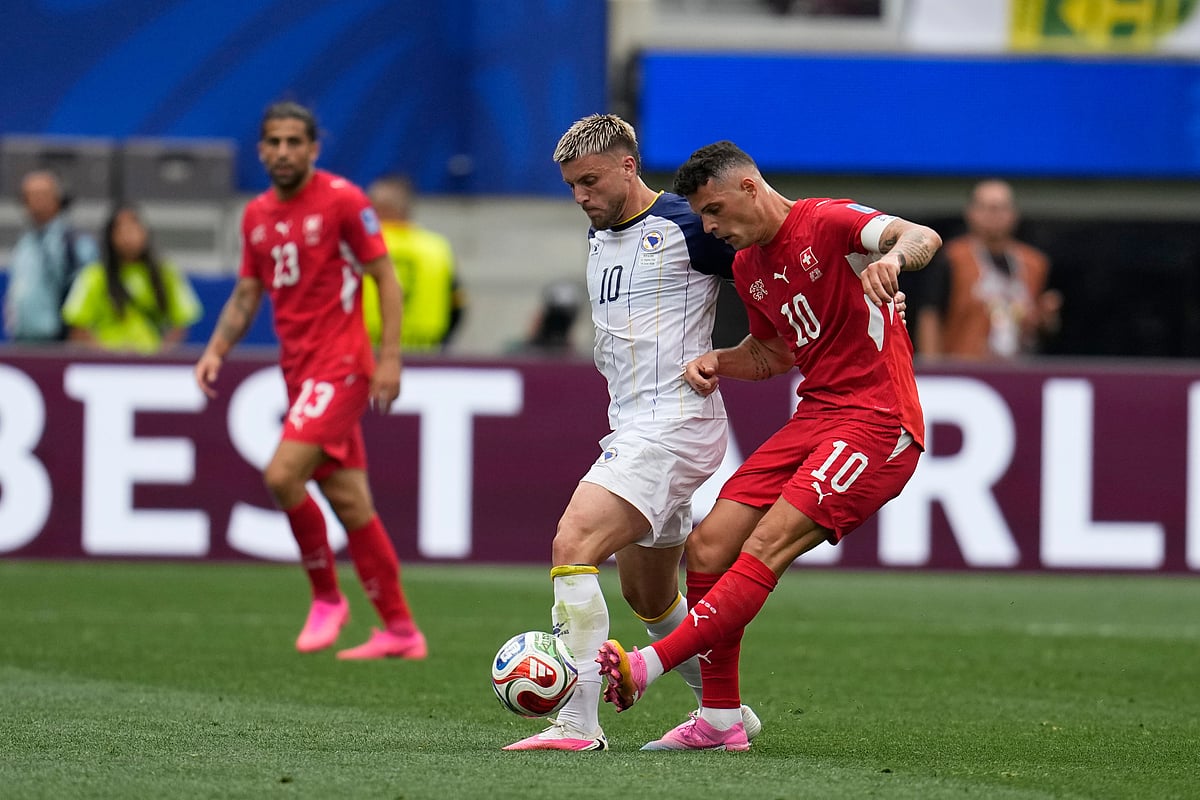 Switzerland Vs Bosnia FIFA World Cup 2026 Group B Ermedin Demirovic and Granit Xhaka AP Photo