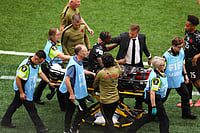Canada Vs Qatar, FIFA World Cup 2026 In Pics: See Best Photos From BC Place Vancouver AP Photo/Kaleb Tatum : Canada head coach Jesse Marsch reaches out to Canada's Ismael Kone (8) as he is stretchered off the field after an injury during the World Cup Group B soccer match between Canada and Qatar in Vancouver, British Columbia, Thursday, June 18, 2026.