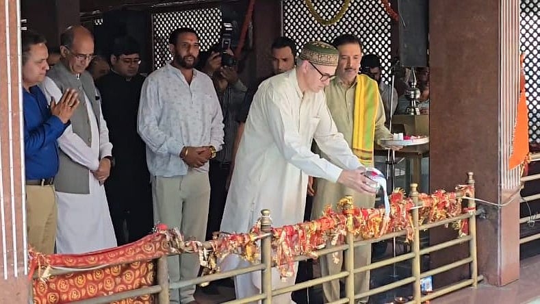 Omar Visits Kheer Bhawani Temple in J-K's Ganderbal  - null