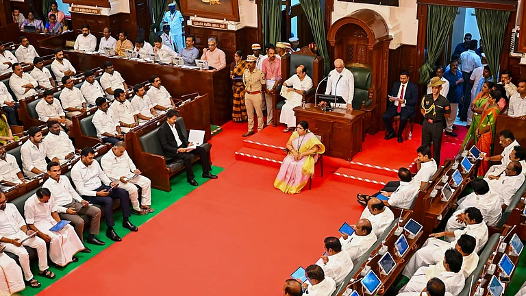 Governor Arlekar Hails 'New Era' As Tamil Nadu Assembly Sees Disruption-Free Address After Three Years - CMOTamilnadu/X via PTI Photo