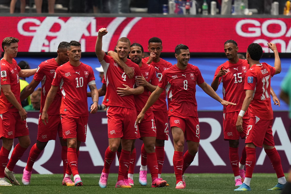 Switzerland Vs Bosnia FIFA World Cup 2026 Group B Granit Xhaka Goal Team Celeb AP Photo