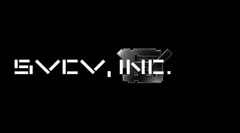 Futuristic white text reading SYFY, INC.