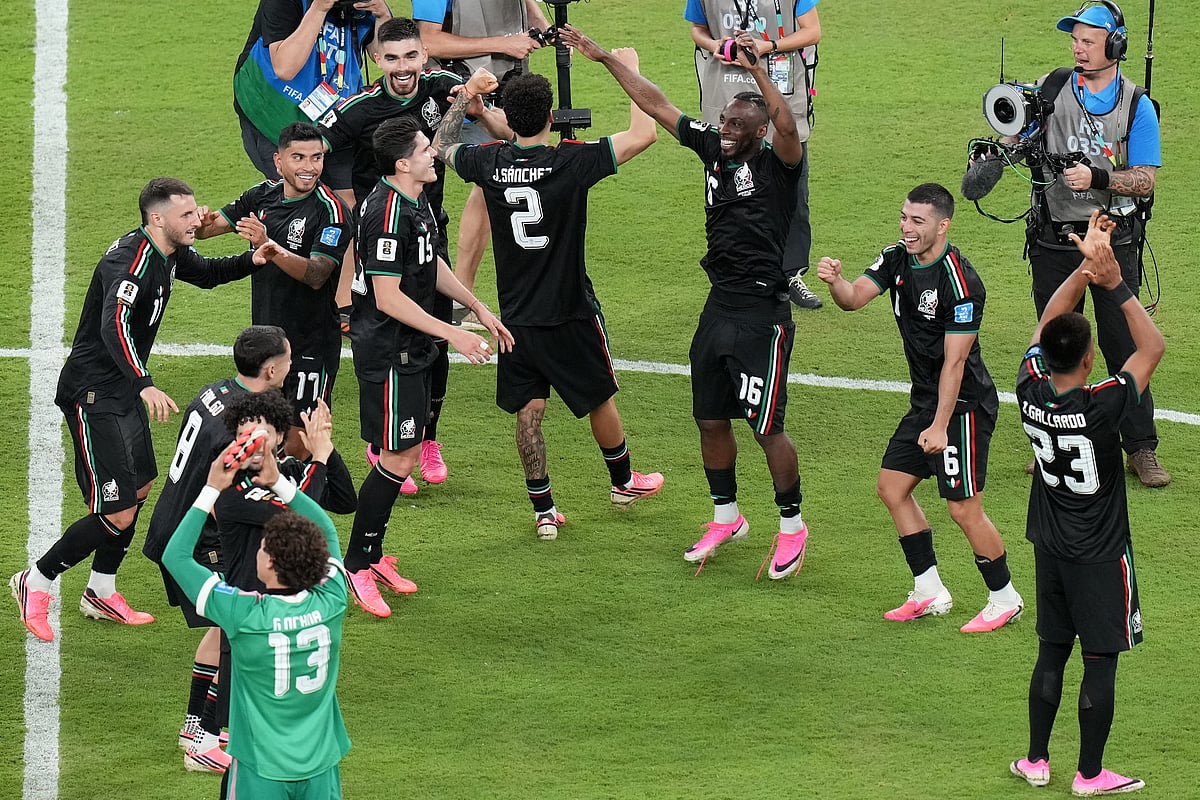 Mexico vs South Korea FIFA World Cup 2026 Group A Mexico players celebrate post match AP Photo