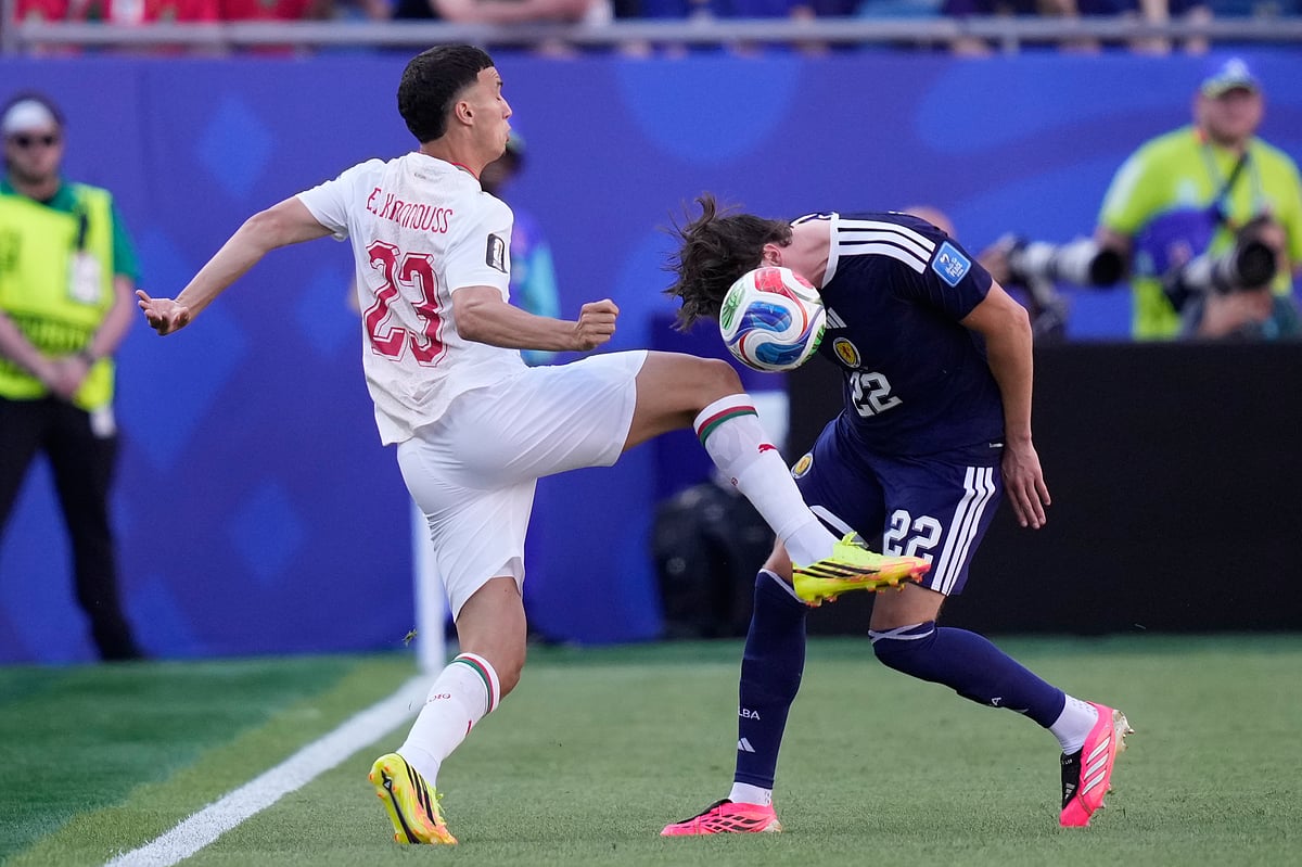 Scotland Vs Morocco FIFA World Cup 2026 Nathan Patterson and Bilal El Khannouss AP Photo