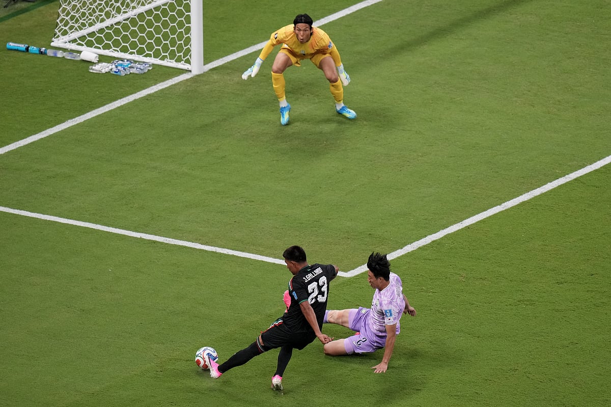 Mexico vs South Korea FIFA World Cup 2026 Jesus Gallardo in action AP Photo