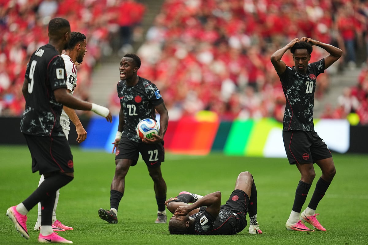 Canada vs Qatar FIFA World Cup 2026 Group B Ismael Kone after being tackled AP PHoto