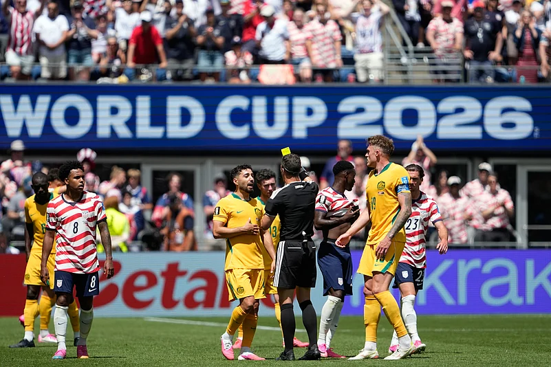 USA vs Australia FIFA World Cup 2026 Group D Italiano booked AP photo