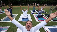 From Its Deep Roots In Ancient India Yoga Has Become Truly Universal: Guterres | Photo: PTI/Shiva Sharma : A man takes part in a yoga session at a garden ahead of the International Yoga Day, in Amritsar, Punjab.