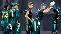 BAN Vs AUS Highlights, 2nd T20I: Renshaw Stars As Australia Seal Series In Thrilling Fashion | BAN 189/6 (20) AP : Australia's captain Mitchell Marsh, second right, celebrates with teammates the wicket of Bangladesh's Parvez Hossain Emon during the second T20 international cricket match between Australia and Bangladesh, in Chattogram, Bangladesh, Friday, June 19, 2026.