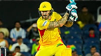 X/TexasSuperKings : Faf du Plessis in action during Texas Super Kings' MLC 2026 opener against Seattle Orcas.