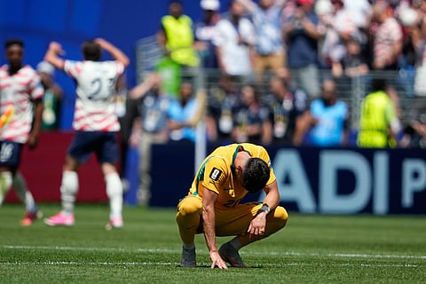 Australia's Cristian Volpato reacts at the end of the World Cup Group D soccer match between the United States and Australia in Seattle, Friday, June 19, 2026.