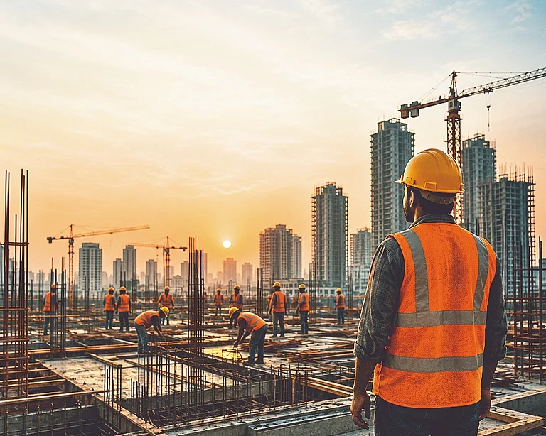 Over 70 million workers already power India’s construction sector. - null