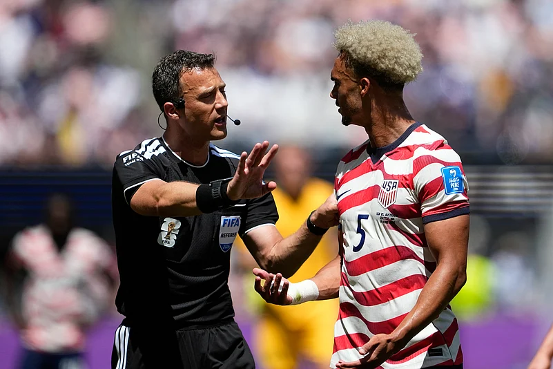 USA vs Australia FIFA World Cup 2026 Group D Felix Zwayer and Antonee Robinson AP Photo