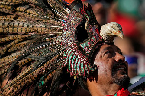 A mexico fan reacts ahead of the World Cup Group A soccer match between Mexico and South Korea in Zapopan, near Guadalajara, Mexico, Thursday, June 18, 2026.
