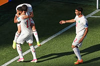 Scotland Vs Morocco, FIFA World Cup 2026: See Best Photos From Group C Clash At Boston Stadium AP Photo/Mark Stockwell : Teammates congratulate Morocco's Ismael Saibari (11) after scoring his team's first goal during the World Cup Group C soccer match between Scotland and Morocco in Foxborough, Mass., near Boston, Friday, June 19, 2026.