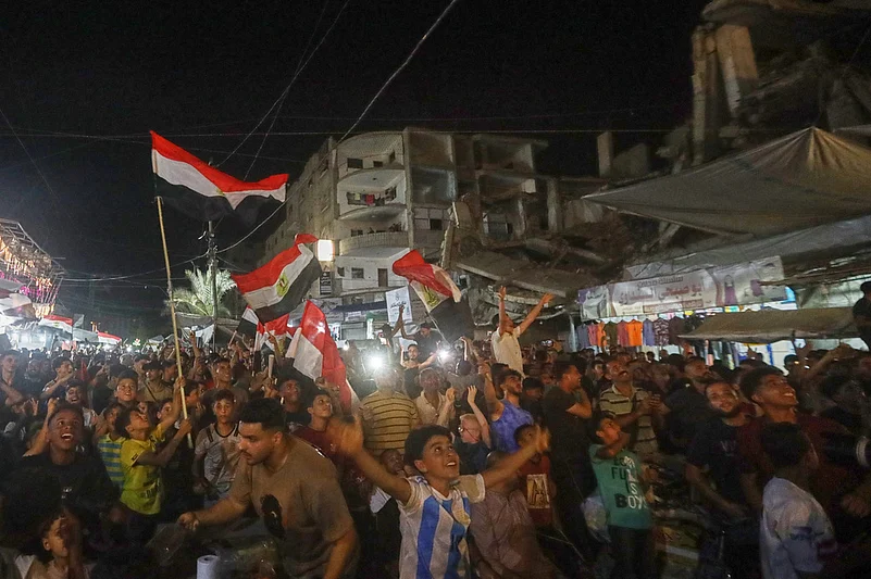 FIFA World Cup 2026 Nuseirat Fans Flags AP Photo