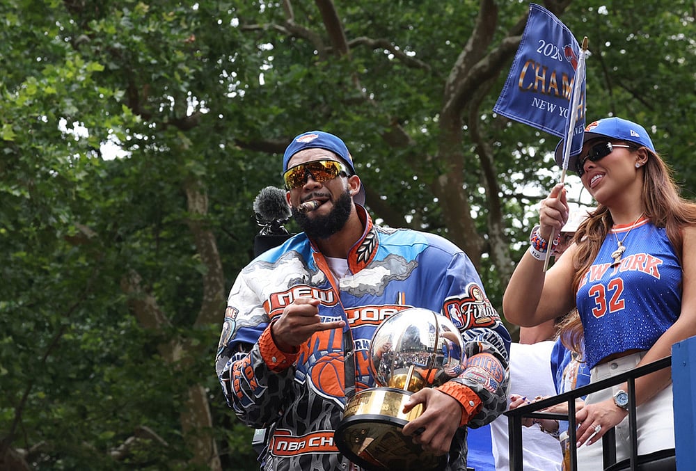 NBA basketball New York Knicks Championship Parade highlights-Karl-Anthony Towns