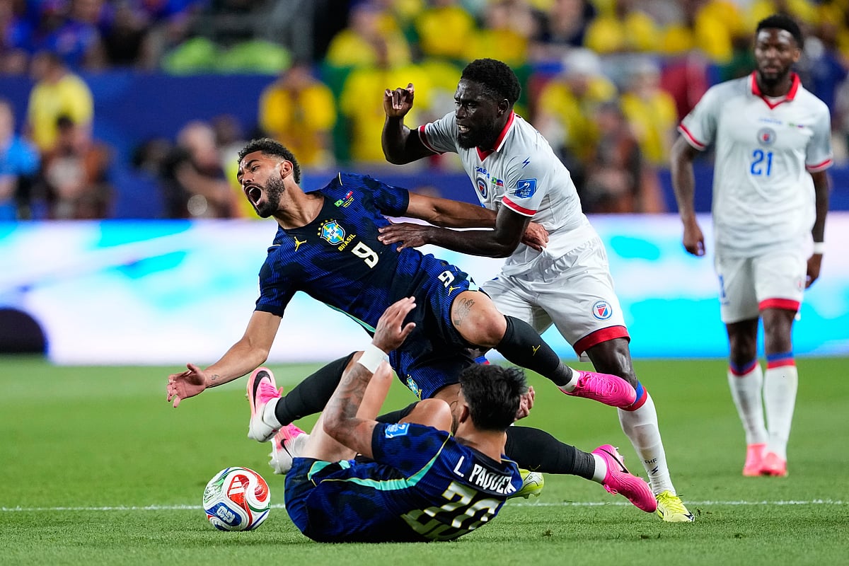 Brazil vs Haiti FIFA World Cup 2026 Carlens Arcus in action AP Photo