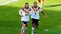 Germany 2-1 Ivory Coast Highlights, FIFA World Cup 2026: Undav's Brace Helps Die Mannschaft Enter Round Of 32 Chris Young/The Canadian Press via AP : Germany's Deniz Undav (26) celebrates Jamie Leweling (9) after scoring during the World Cup Group E soccer match between Germany and Ivory Coast in Toronto.