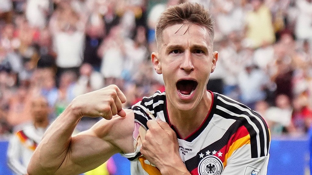 Germany's Nico Schlotterbeck celebrates after scoring his side's second goal during the World Cup Group E soccer match between Germany and Curacao in Houston. - AP Photo/Karen Warren