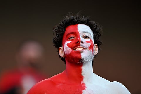 A fan looks on before the World Cup Group D soccer match between Turkey and Paraguay in Santa Clara, Calif., near San Francisco, Friday, June 19, 2026