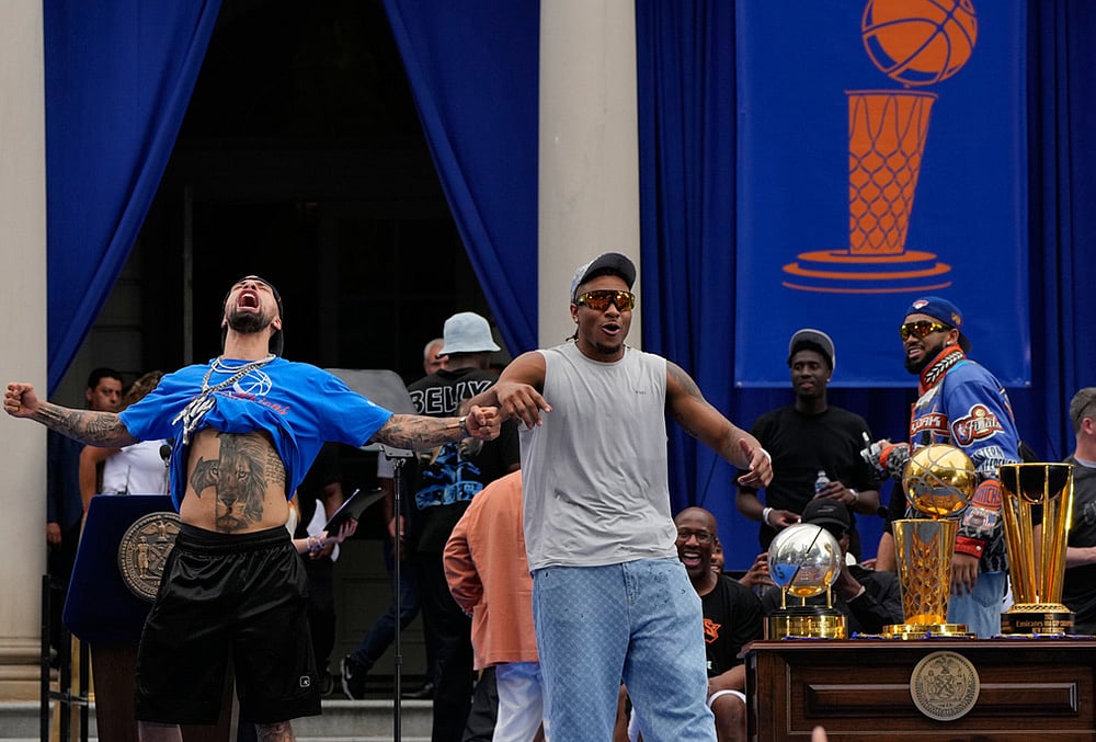 NBA basketball New York Knicks Championship Parade highlights-Jose Alvarado