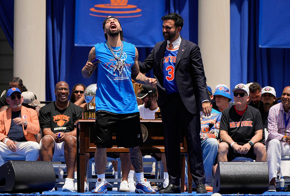 NBA basketball New York Knicks Championship Parade highlights-Jose Alvarado