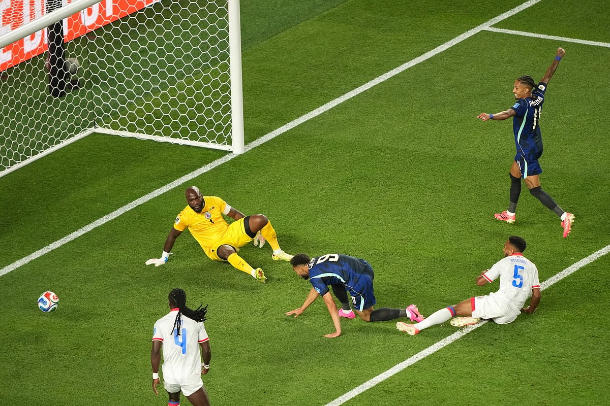 Brazil vs Haiti FIFA World Cup 2026 Matheus Cunha goal angle AP Photo