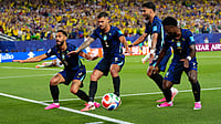 Brazil 3-0 Haiti Highlights, FIFA World Cup 2026: Matheus Cunha Inspires Ancelotti's Men To Three Points (AP Photo/Petr David Josek) : Brazil's Matheus Cunha (9) celebrates after scoring his side's opening goal with teammates during the World Cup Group C soccer match between Brazil and Haiti in Philadelphia, Friday, June 19, 2026