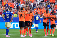 Netherlands 4-1 Sweden LIVE Score, FIFA World Cup 2026: Brobbey, Gakpo Brace Put Swedes Under The Cosh At Houston AP : Netherlands' Cody Gakpo (11) celebrates after scoring his side's fourth goal during the World Cup Group F soccer match