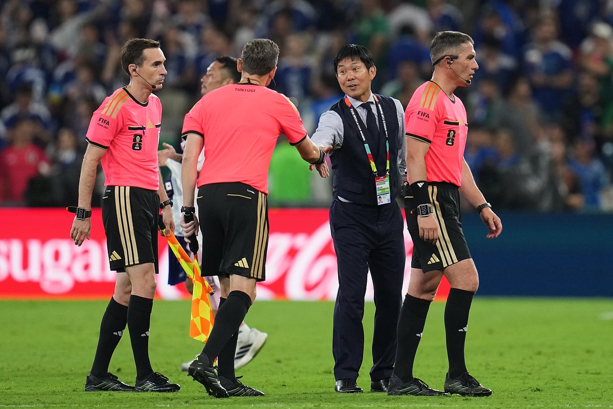 Tunisia Vs Japan FIFA World Cup 2026 Group F Hajime Moriyasu with officials AP Photo