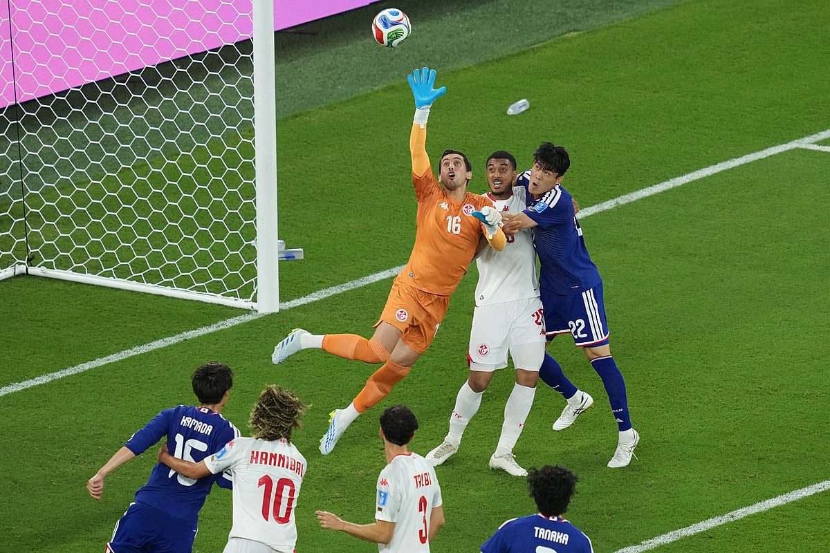 Tunisia Vs Japan FIFA World Cup 2026 Group F Aymen Dahmen makes a save AP Photo