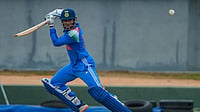 Photo: SLC via PTI : In this image received on June 11, 2026, India's Tilak Varma plays a shot during an ODI cricket match between India-A and Afghanistan-A, in Dambulla, Sri Lanka.