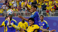Ecuador Vs Curacao LIVE Score, FIFA World Cup 2026: Juninho Bacuna Booked For Hard Challenge In Midfield (AP Photo/Ed Zurga) : Ecuador's Piero Hincapie shoots during a World Cup Group E soccer match against Curacao in Kansas City, Mo., Saturday, June 20, 2026.
