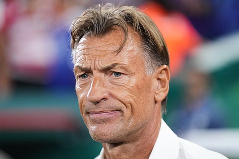 Tunisia head coach Herve Renard looks on before the World Cup Group F soccer match between Tunisia and Japan in Guadalupe, near Monterrey, Mexico, Saturday, June 20, 2026.