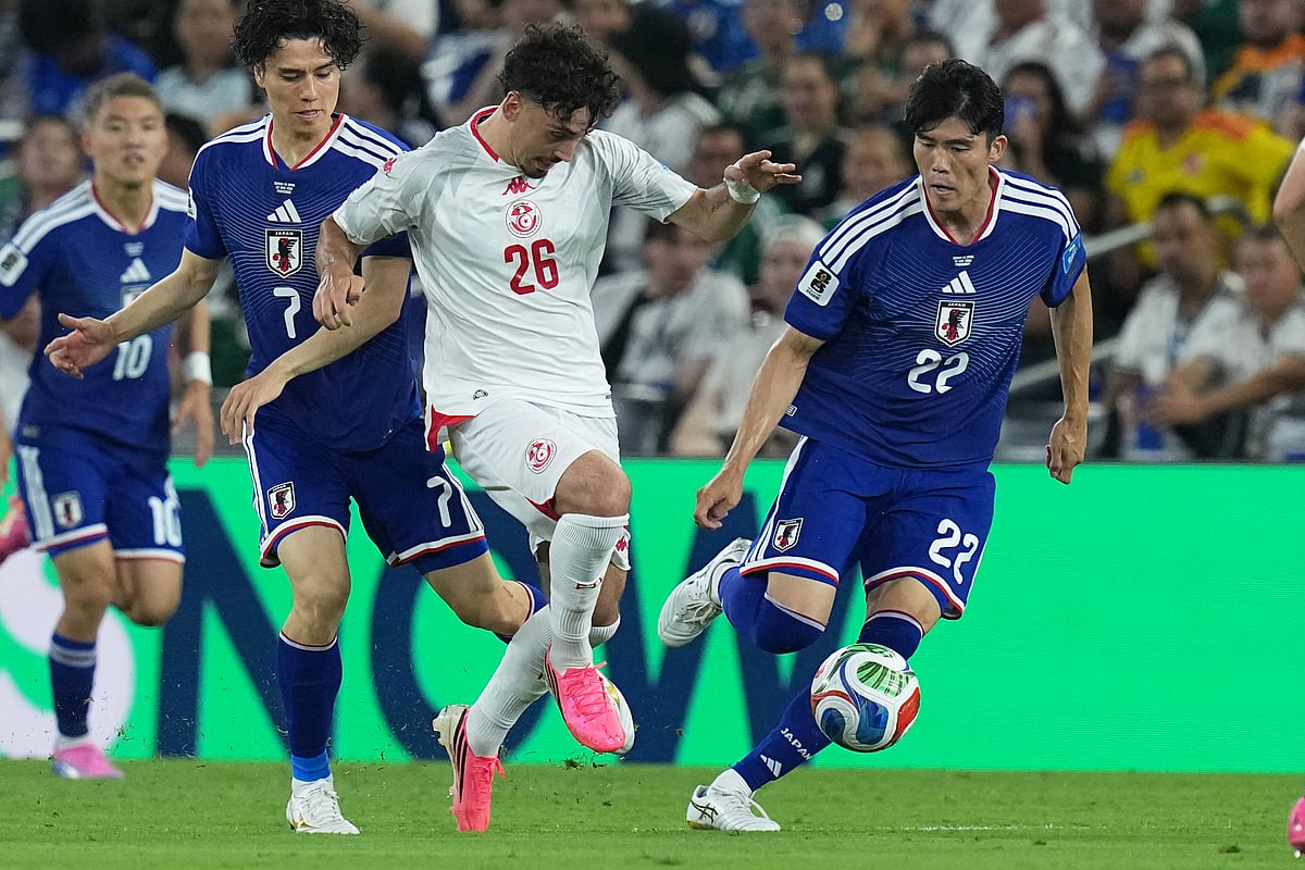 Tunisia Vs Japan FIFA World Cup 2026 Group F Takehiro Tomiyasu and Sebastian Tounekti AP Photo