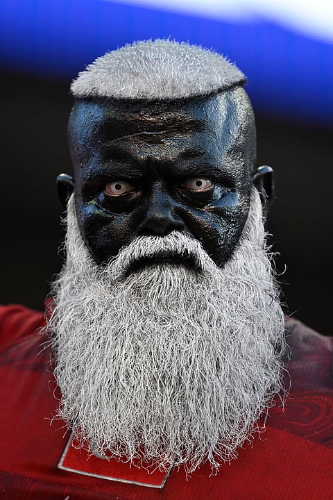 A fan looks on before the World Cup Group D soccer match between Turkey and Paraguay in Santa Clara, Calif., near San Francisco, Friday, June 19, 2026. 