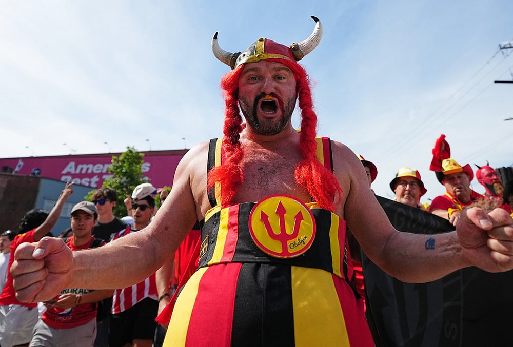 Fifa World Cup 2026 fans dazzling costumes, facepaint and flags highlights-Belgium fan
