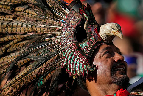 A mexico fan reacts ahead of the World Cup Group A soccer match between Mexico and South Korea in Zapopan, near Guadalajara, Mexico, Thursday, June 18, 2026. 