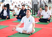 Chief Minister Dhami Participates In Mass Yoga Session At Banbasa
