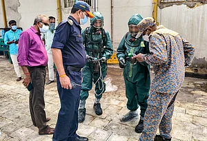 PTI : National Disaster Response Force (NDRF) personnel arrive at a seafood export unit following an ammonia gas leak, in Manjangaranai, Thiruvallur district, Tamil Nadu, Sunday, June 21, 2026.